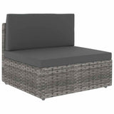 Vidaxl middenbank sectioneel poly rattan grijs