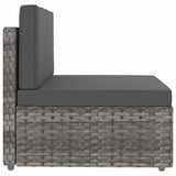 Vidaxl middenbank sectioneel poly rattan grijs