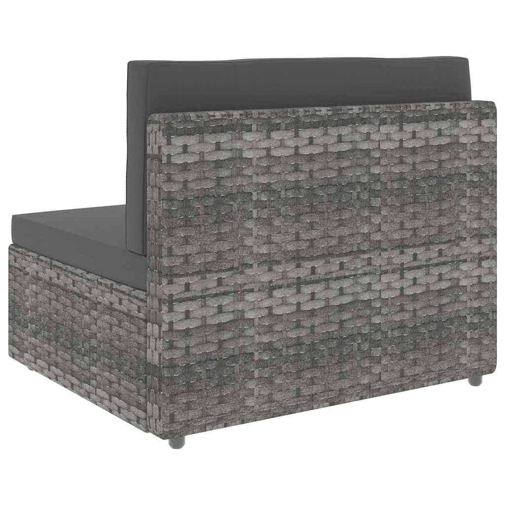 Vidaxl middenbank sectioneel poly rattan grijs