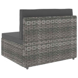 Vidaxl middenbank sectioneel poly rattan grijs