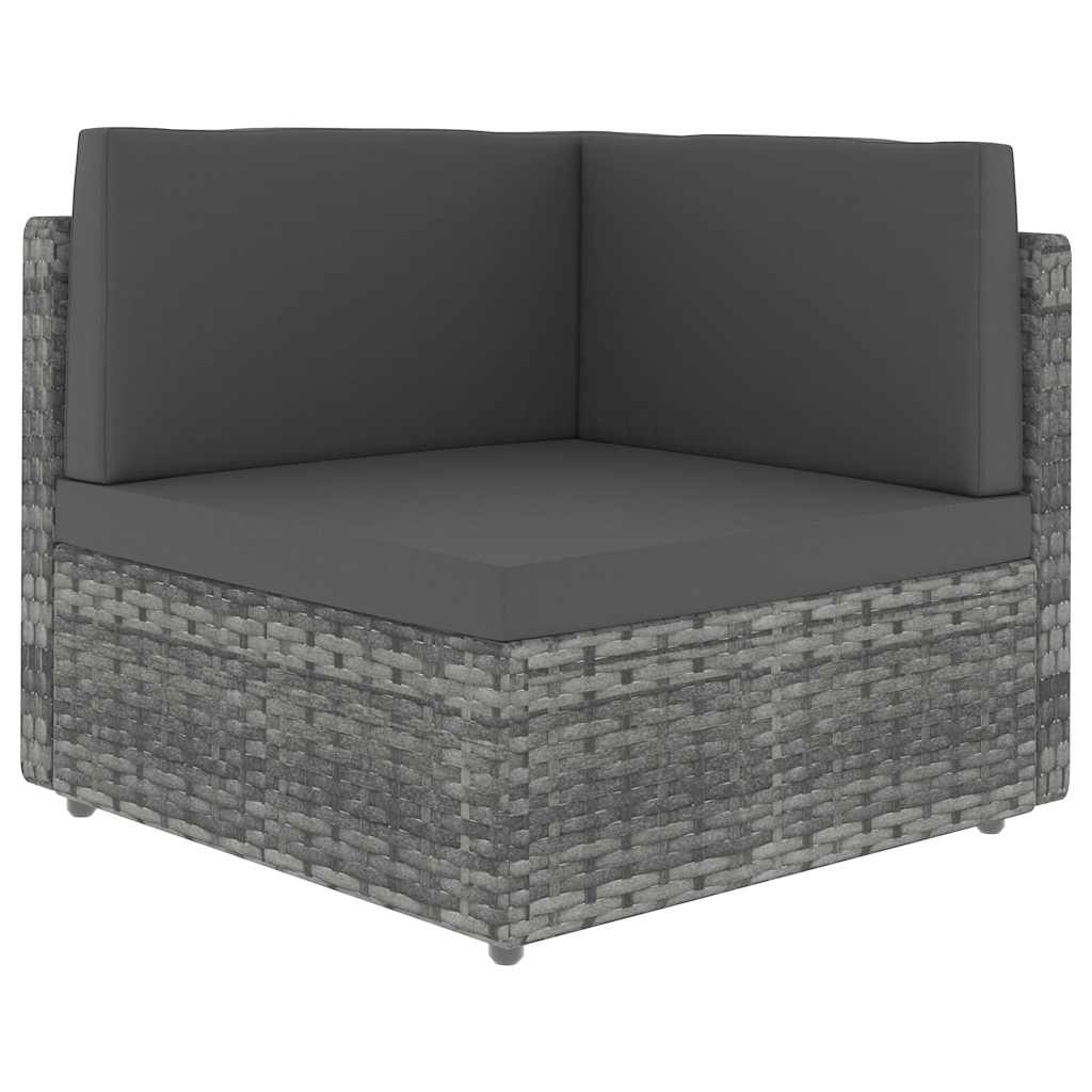 Vidaxl hoekbank sectioneel poly rattan grijs