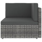 Vidaxl hoekbank sectioneel poly rattan grijs