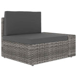 Vidaxl tweezitsbank sectioneel poly rattan grijs