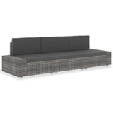 Vidaxl driezitsbank sectioneel poly rattan grijs