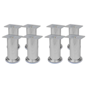 Vidaxl bankpoten 8 st rond 120 mm chroomkleurig