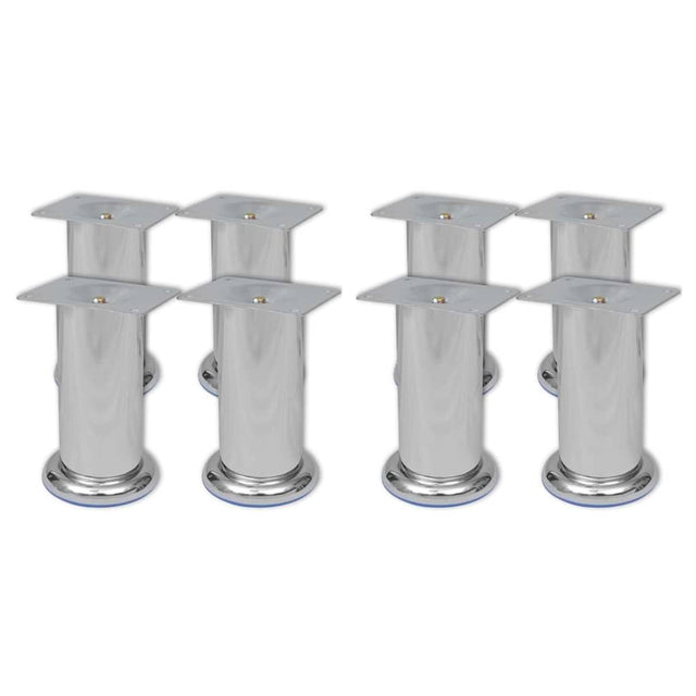 Vidaxl bankpoten 8 st rond 120 mm chroomkleurig