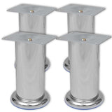 Vidaxl bankpoten 8 st rond 120 mm chroomkleurig