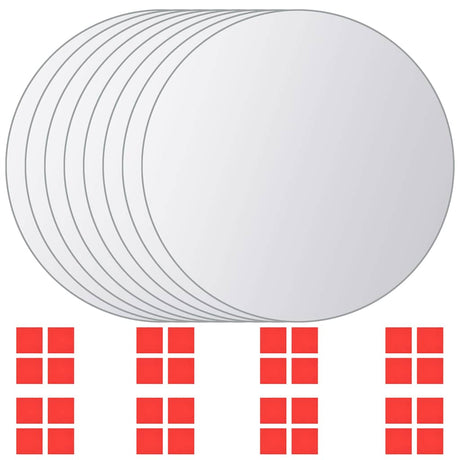 VidaXL 16 Stück Spiegelfliesen rundes Glas