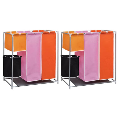VIDAXL 3-teilig WASS SORTERS 2 STS mit Wäschekorb