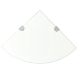 Vidaxl hoekschappen 2 st met chromen dragers 25x25 cm glas transparant