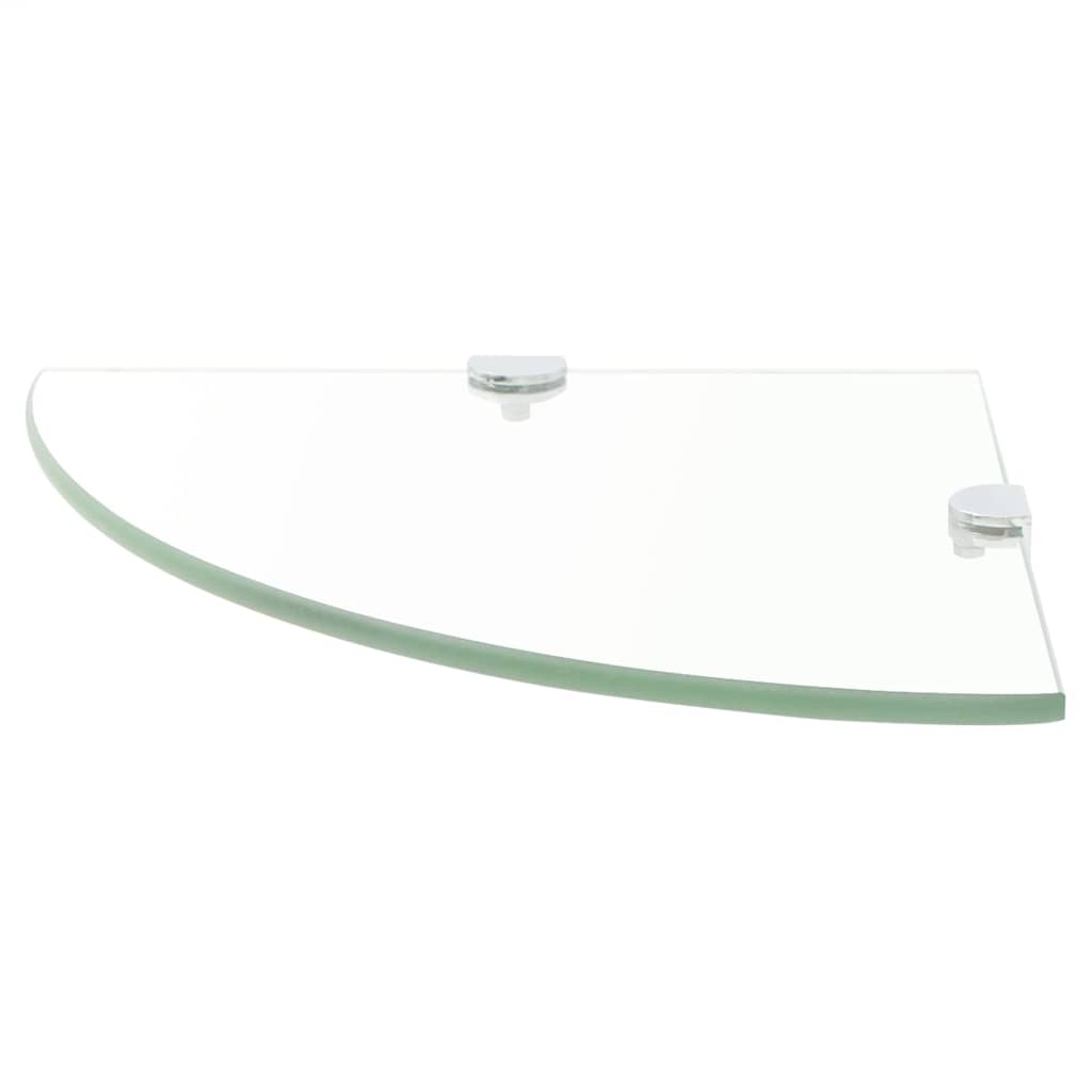 Vidaxl hoekschappen 2 st met chromen dragers 25x25 cm glas transparant