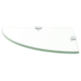 Vidaxl hoekschappen 2 st met chromen dragers 25x25 cm glas transparant