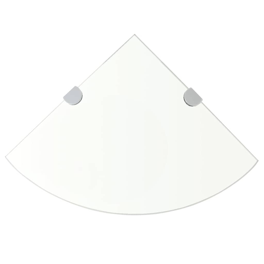 Vidaxl hoekschappen 2 st met chromen dragers 35x35 cm glas transparant