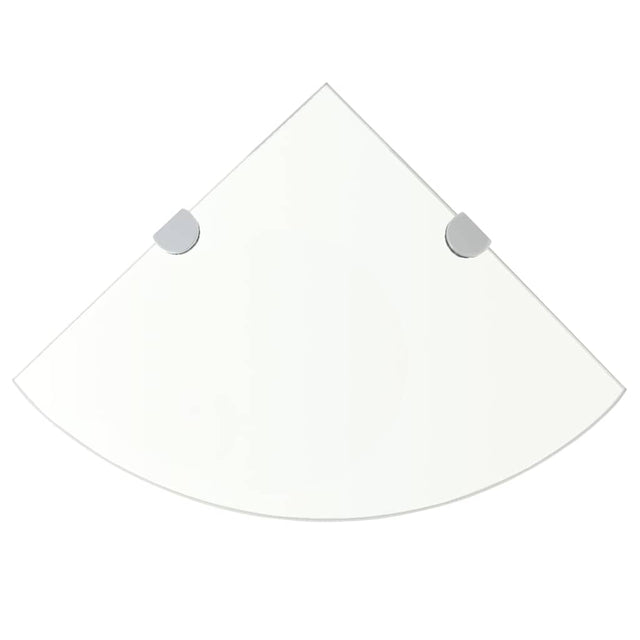 Vidaxl hoekschappen 2 st met chromen dragers 35x35 cm glas transparant