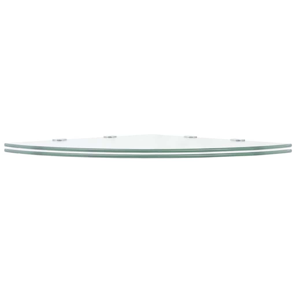 Vidaxl hoekschappen 2 st met chromen dragers 45x45 cm glas transparant