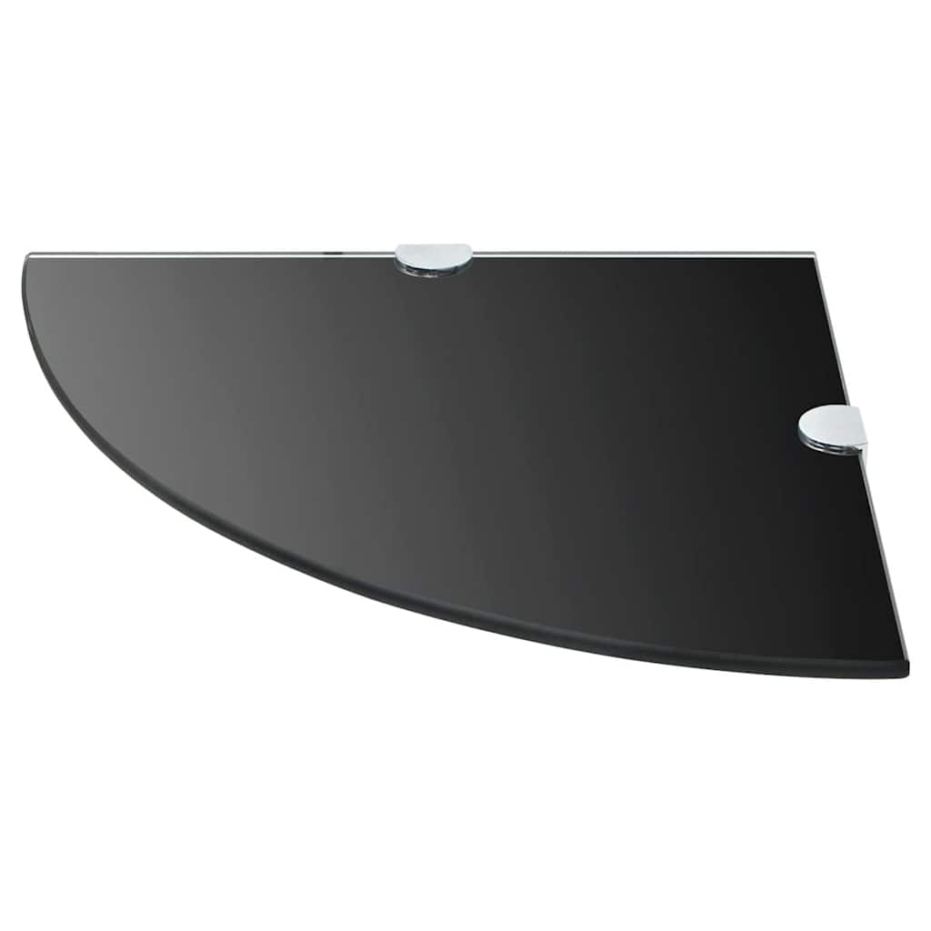 Vidaxl hoekschappen 2 st met chromen dragers 25x25 cm glas zwart