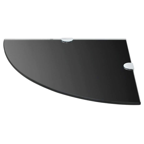 Vidaxl hoekschappen 2 st met chromen dragers 25x25 cm glas zwart