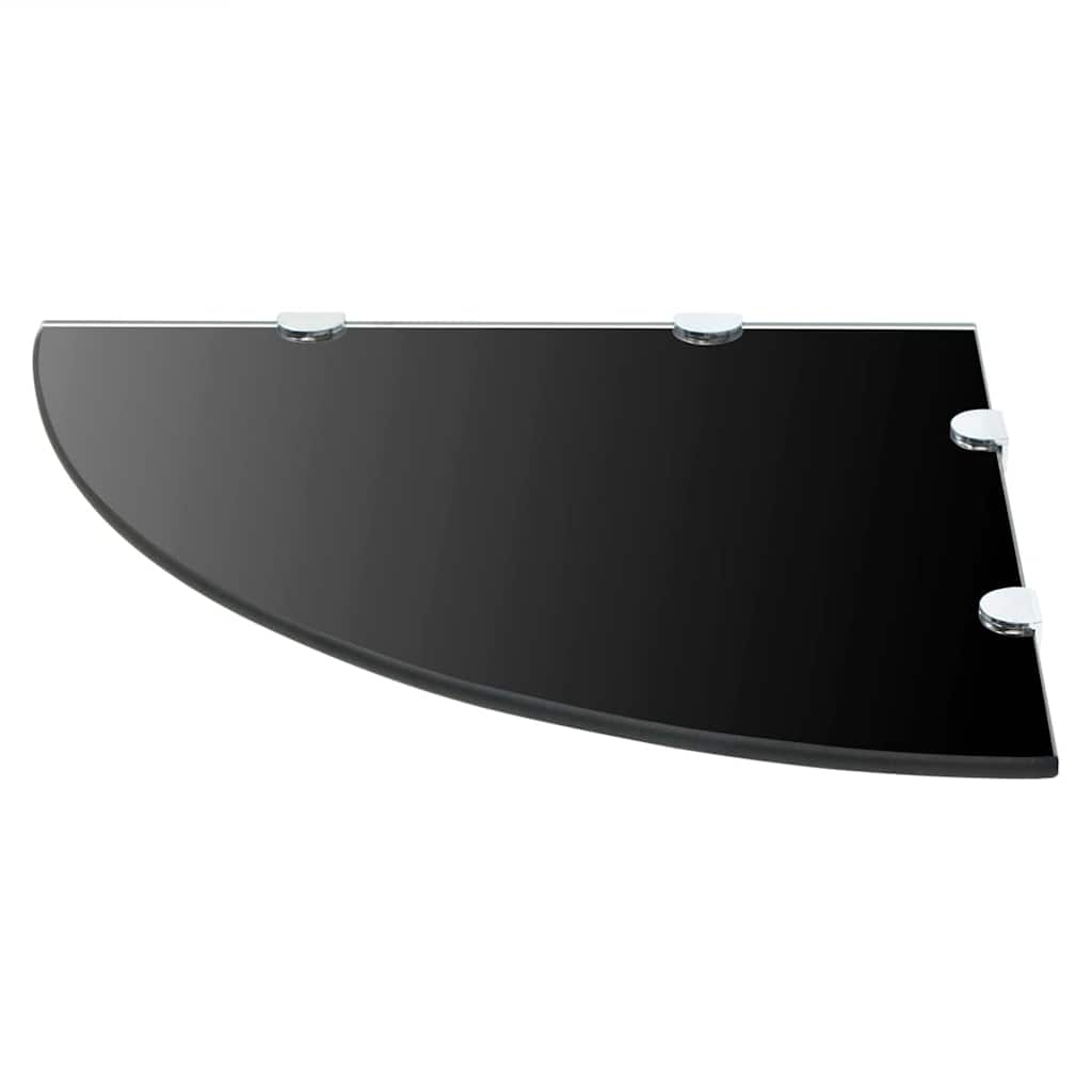 Vidaxl hoekschappen 2 st met chromen dragers 45x45 cm glas zwart