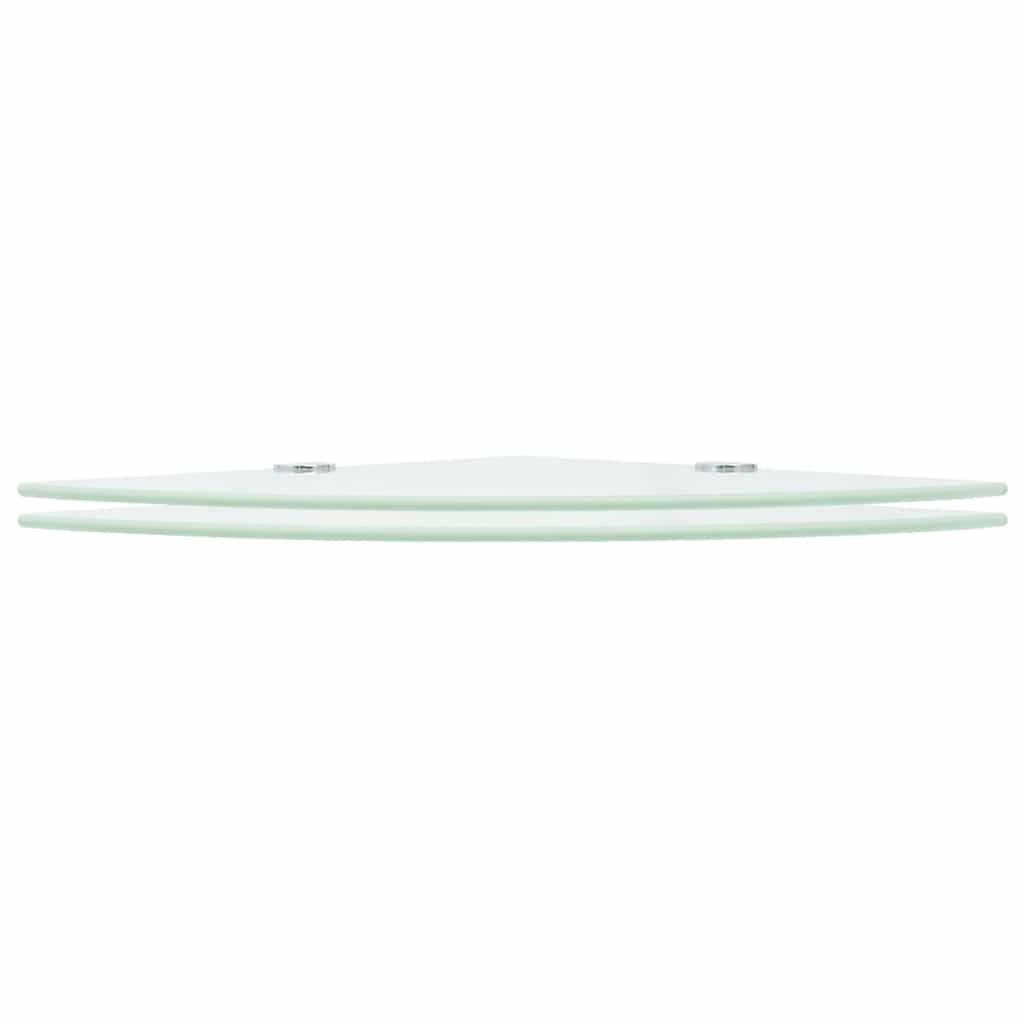Vidaxl hoekschappen 2 st met chromen dragers 25x25 cm glas wit