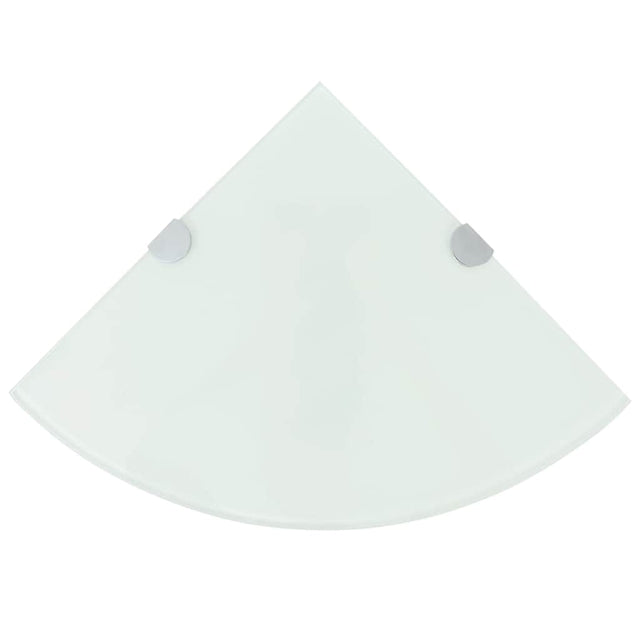 Vidaxl hoekschappen 2 st met chromen dragers 35x35 cm glas wit