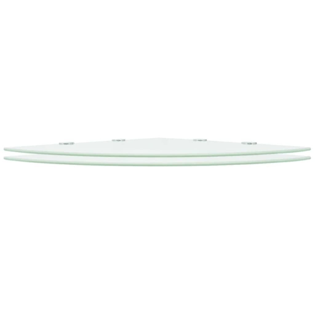 Vidaxl hoekschappen 2 st met chromen dragers 45x45 cm glas wit