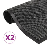 VIDAXL DROOGLOOP MATS 2 PC RETTANGULULE TUFTED 40 x 60 cm Anthrazit