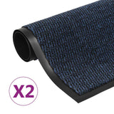 Vidaxx Trockenlaufmatten 2 Stück rechteckig getuftet 40x60 cm blau