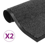 Vidaxx Trockenlaufmatten 2 Stück rechteckig getuftet 60x90 cm anthrazit