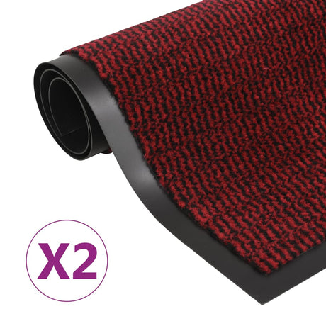 Vidaxx Trockenlaufmatten 2 Stück rechteckig getuftet 80x120 cm rot