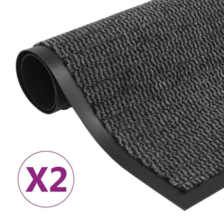 Vidaxx Trockenmatten 2 Stück rechteckig getuftet 120x180 cm anthrazit