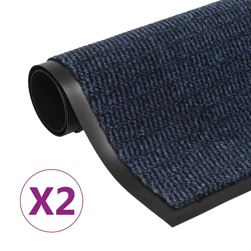 Vidaxx Trockenmatten 2 Stück rechteckig getuftet 120x180 cm blau