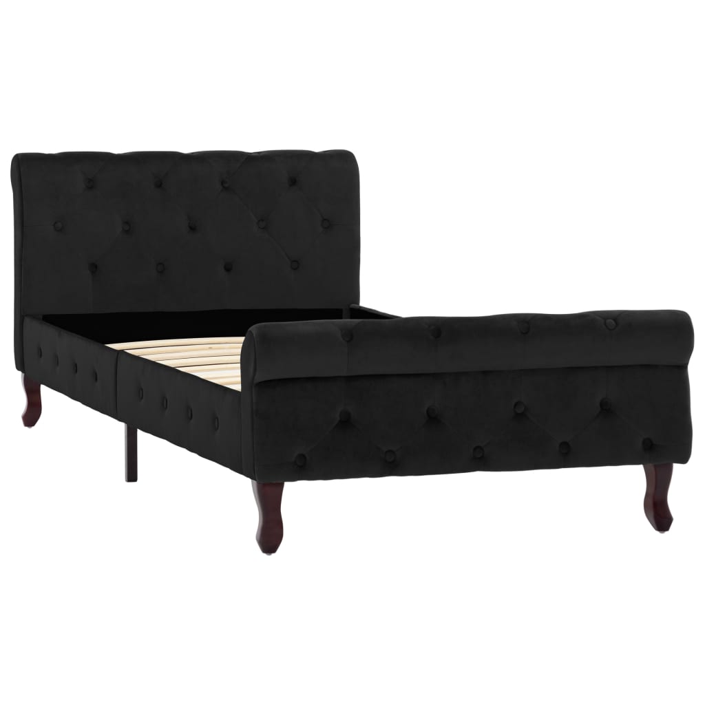 Vidaxl bedframe fluweel zwart 90x200 cm