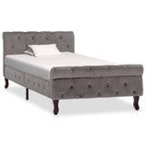 Vidaxl bedframe fluweel grijs 90x200 cm