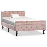 Vidaxl bedframe fluweel roze 100x200 cm