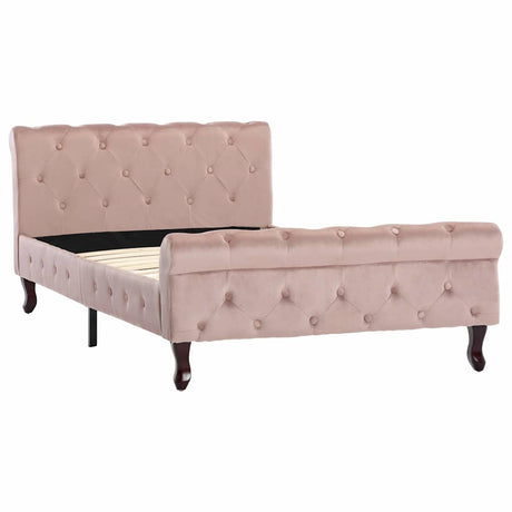 Vidaxl bedframe fluweel roze 100x200 cm