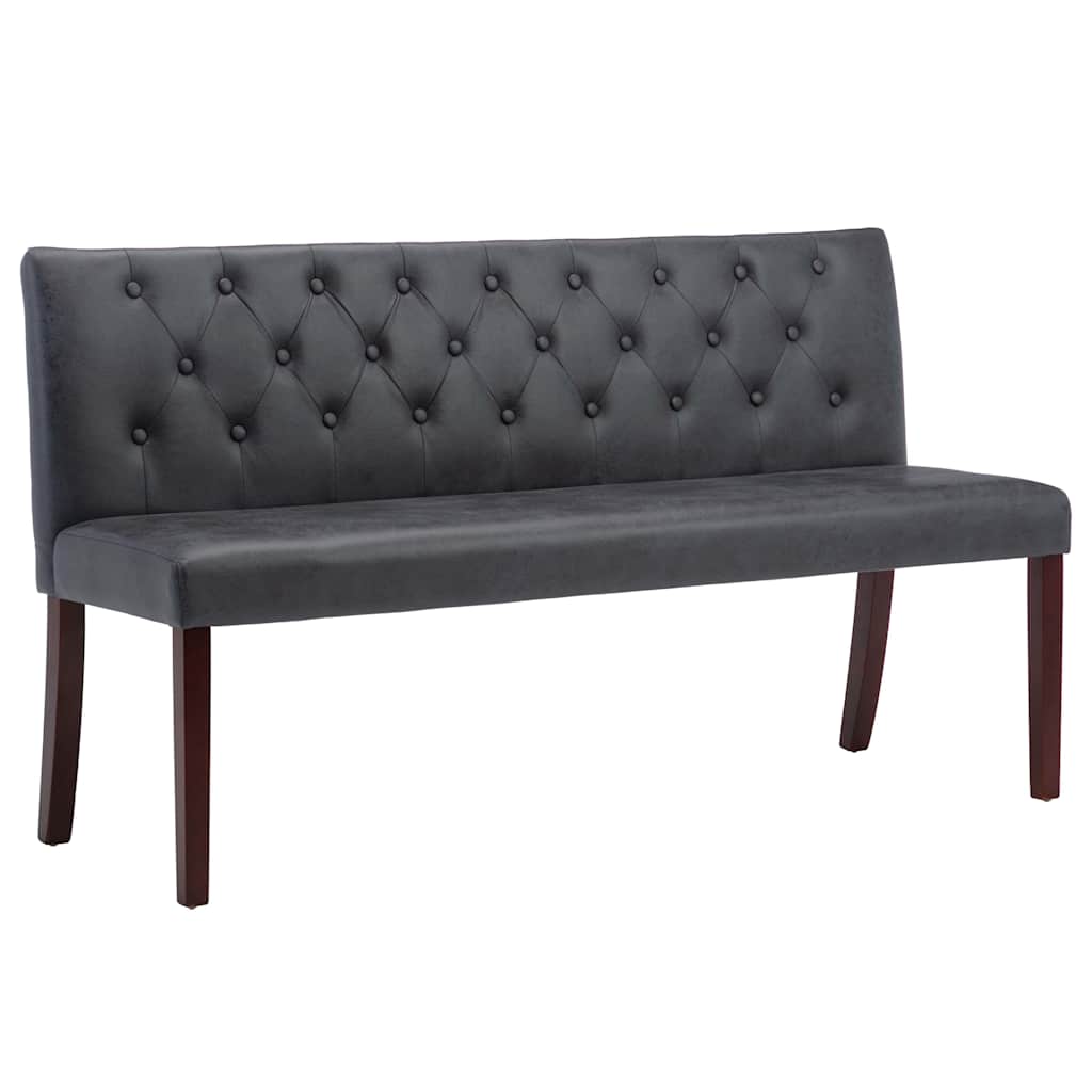 Vidaxl bankje 148,5 cm kunstsuède grijs
