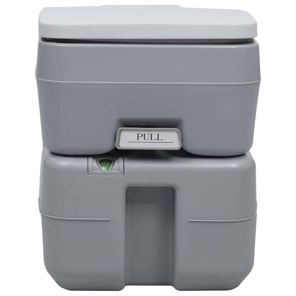 Vidaxl Camps Toilette tragbar 20 + 10 l Grau