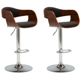 Vidaxl barstoelen 2 st gebogen hout en stof grijs
