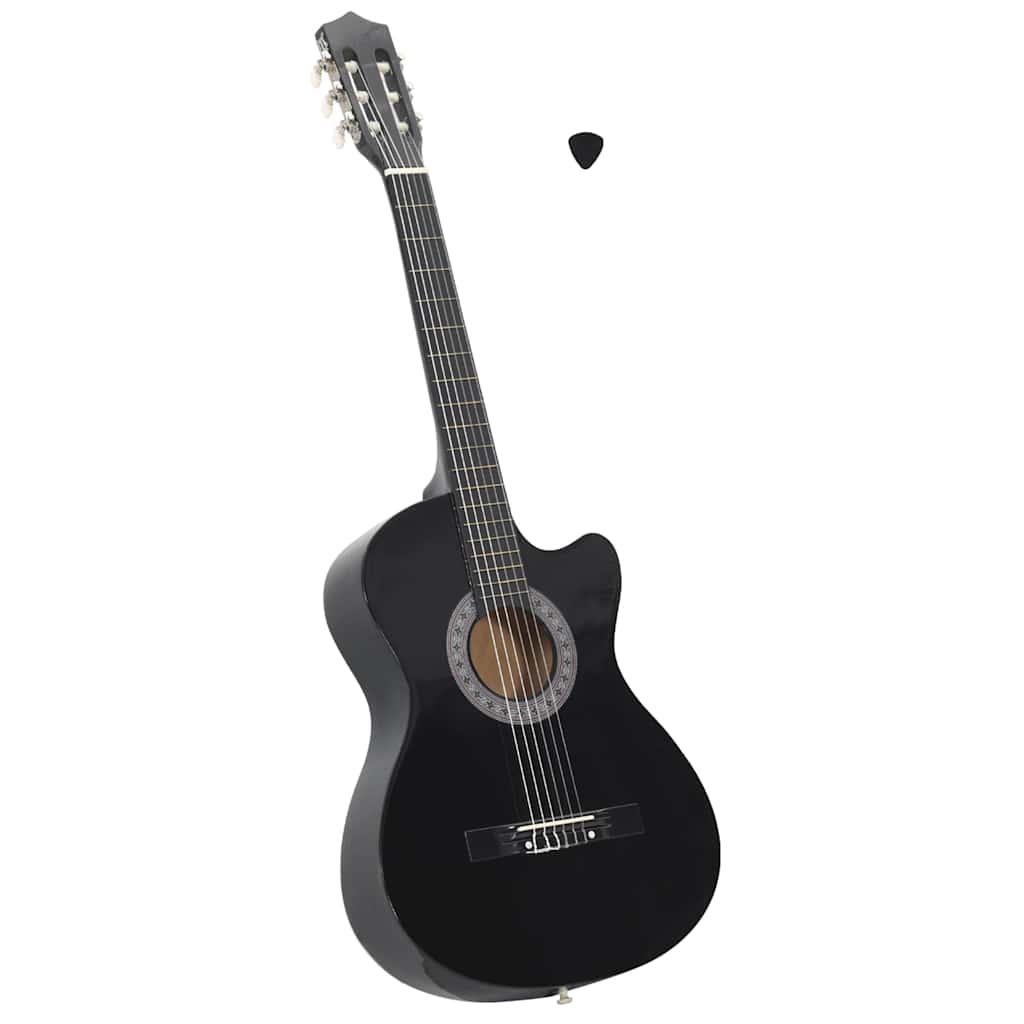 Vidaxl -Gitarrenausschnitt mit 6 Saiten Western Classic 38 Schwarz