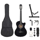 Vidaxl 12-teiliges Gitarrenset mit 6 Saiten Western Classic 38 Schwarz