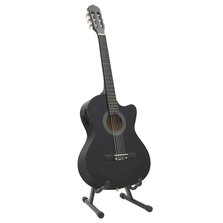 Vidaxl 12-teiliges Gitarrenset mit Equalizer und 6 Saiten Western Black