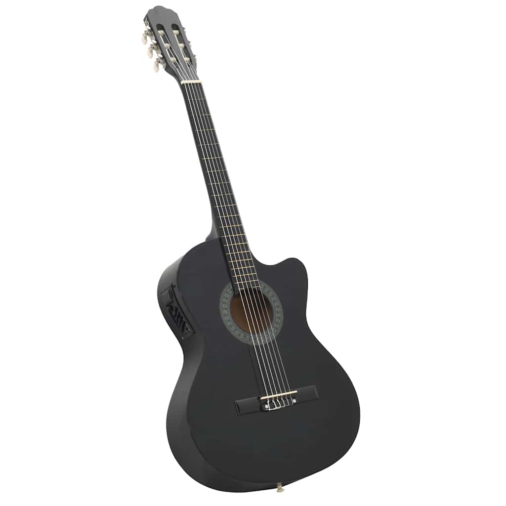 Vidaxl 12-teiliges Gitarrenset mit Equalizer und 6 Saiten Western Black