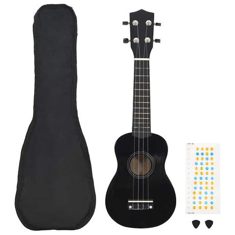 Vidaxl ukuleleset mit Tasche für Kinder Sopran 21 '' schwarz