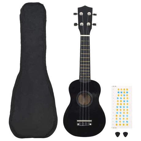 Vidaxl Ukulele-Set mit Tasche für Kinder Sopran 23'' schwarz