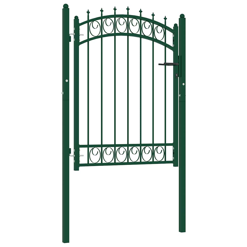 Vidaxl poort met speerpunten 100x125 cm staal groen