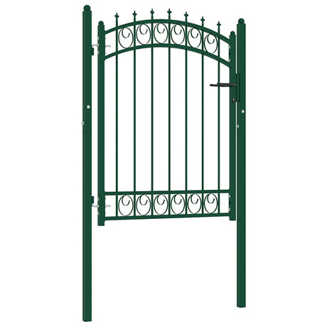 Vidaxl poort met speerpunten 100x125 cm staal groen