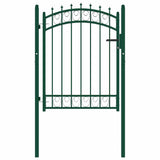 Vidaxl poort met speerpunten 100x125 cm staal groen