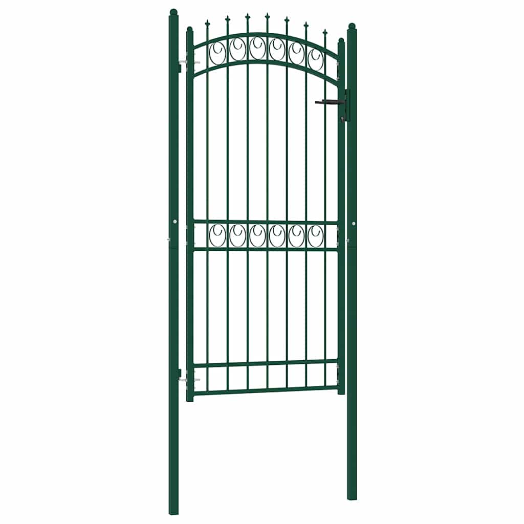 Vidaxl poort met speerpunten 100x200 cm staal groen