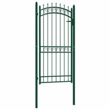 Vidaxl poort met speerpunten 100x200 cm staal groen