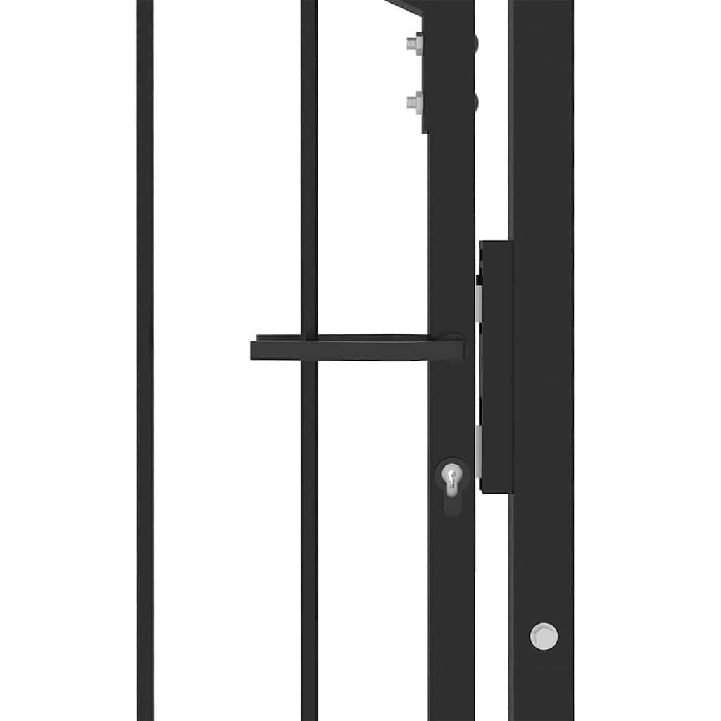 Vidaxl hekdeur met spijkers zwart 100 x 150 cm poedergecoat staal